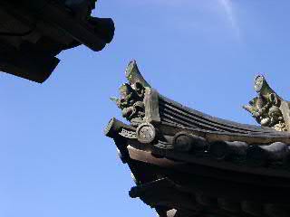 萩の東光寺。有名な鬼瓦。2002年1月
